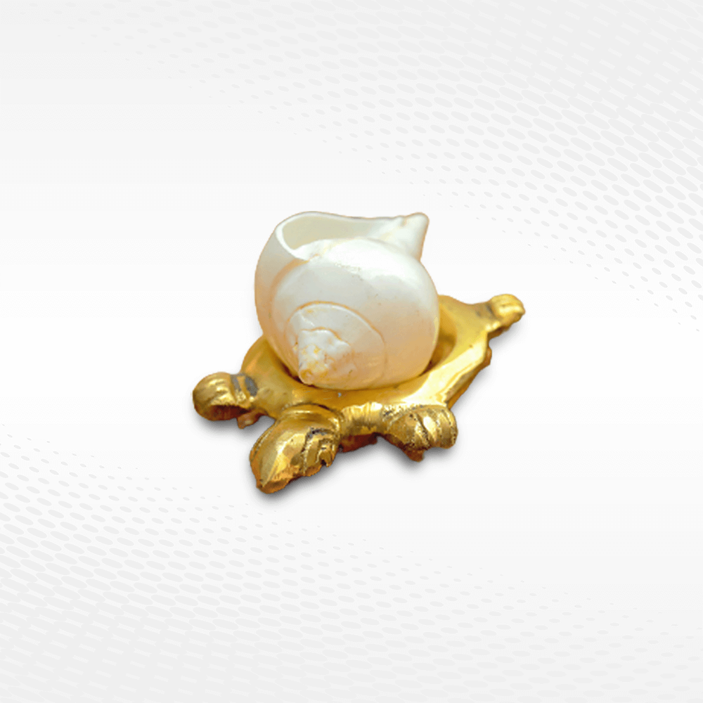 Shankh stand – conch holder for pooja room, The Bronze Store Kochi