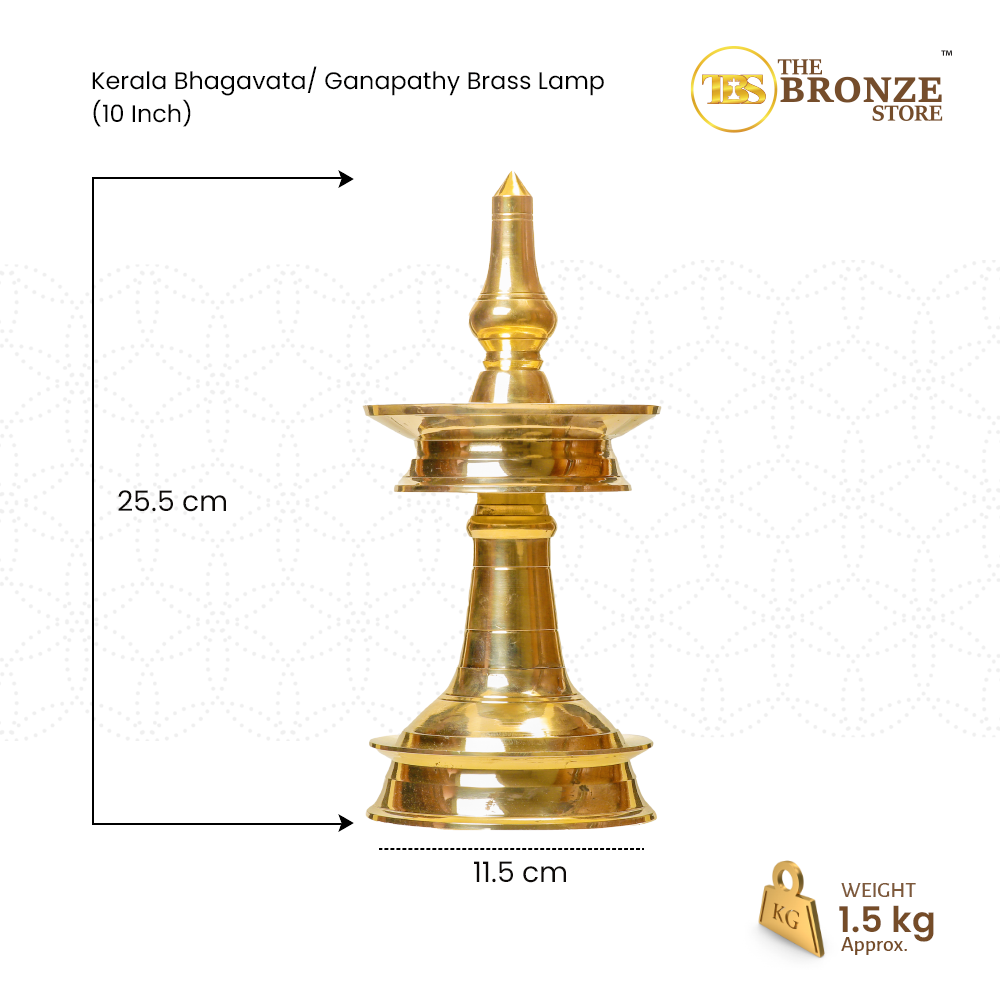 Bhagavatha Vilakku size chart – height and base width