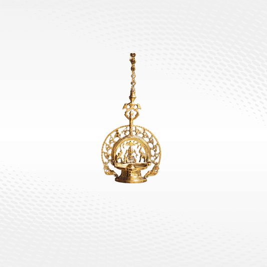 Gajalakshmi Vilakku – traditional Kerala hanging lamp, The Bronze Store Kochi